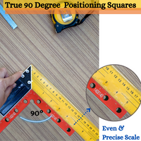 90 Degree Positioning Squares,  5.5" x 5.5" Aluminum Positioning Square Kit w/ 2 Clamping Squares Plus 4 Clamps, Right Angle Clamps for Carpenter &  DIY Woodworking Projects