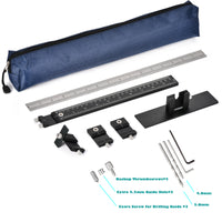 All Metal Cabinet Hardware Jig, with Switchable 5mm & 4.2mm Drilling Guide, Cabinet Hole Drilling Template for Knob/Handle/Pull. Extra 2 Drill Bits and 1 Set of Fittings, With 2 Scale, Inch & Metric