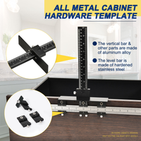 All Metal Cabinet Hardware Jig, with Switchable 5mm & 4.2mm Drilling Guide, Cabinet Hole Drilling Template for Knob/Handle/Pull. Extra 2 Drill Bits and 1 Set of Fittings, With 2 Scale, Inch & Metric
