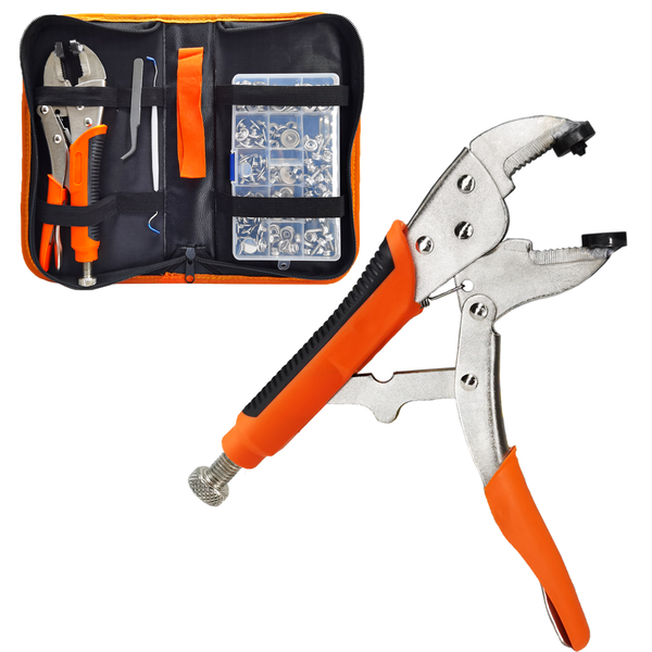 Heavy Duty Snap Fastener Pliers Tool Kit for Fastening Snaps, Replacing  Metal Snaps, DIY Cover, Canvas (with 2 Interchangeable Dies, Gloves and  Tape