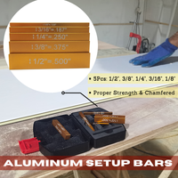Precision Setup Bars-5Pcs Aluminum Set Up Gauge Blocks with 1/2", 3/8", 1/4", 3/16", 1/8"-Setup Blocks Woodworking Table Saw Accessories MinliGUY